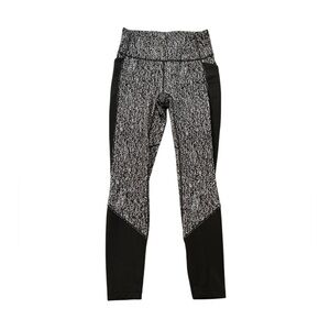 Lululemon Fit Physique Tight Full Length Mesh Panel Black/White Leggings Size 8